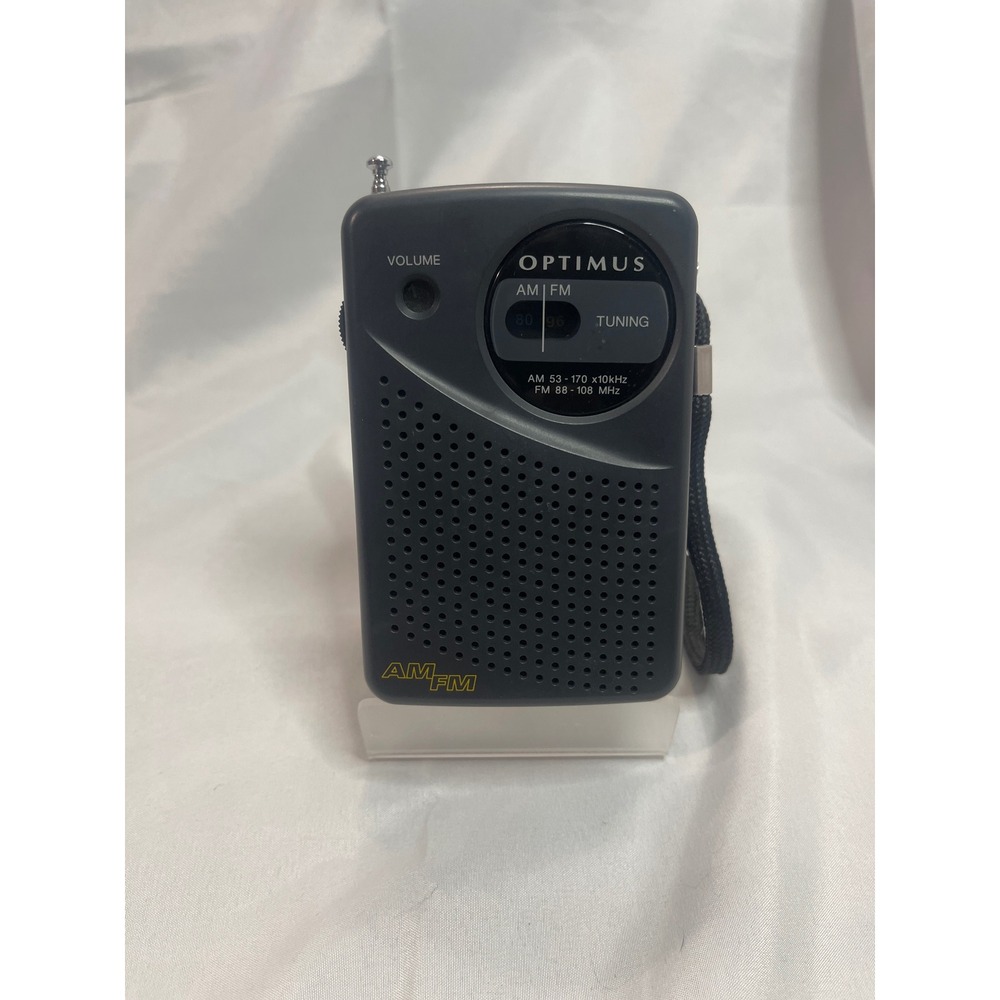 Optimus 12-794 Portable AM FM Pocket Radio Handheld RadioShack Gry Vintage Works